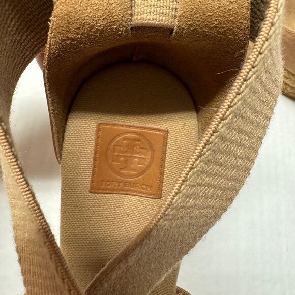 Tory Burch Women's Size 11 ‘Natanya’ Linen Blend Cork Espadrille Wedges - Picture 10 of 11
